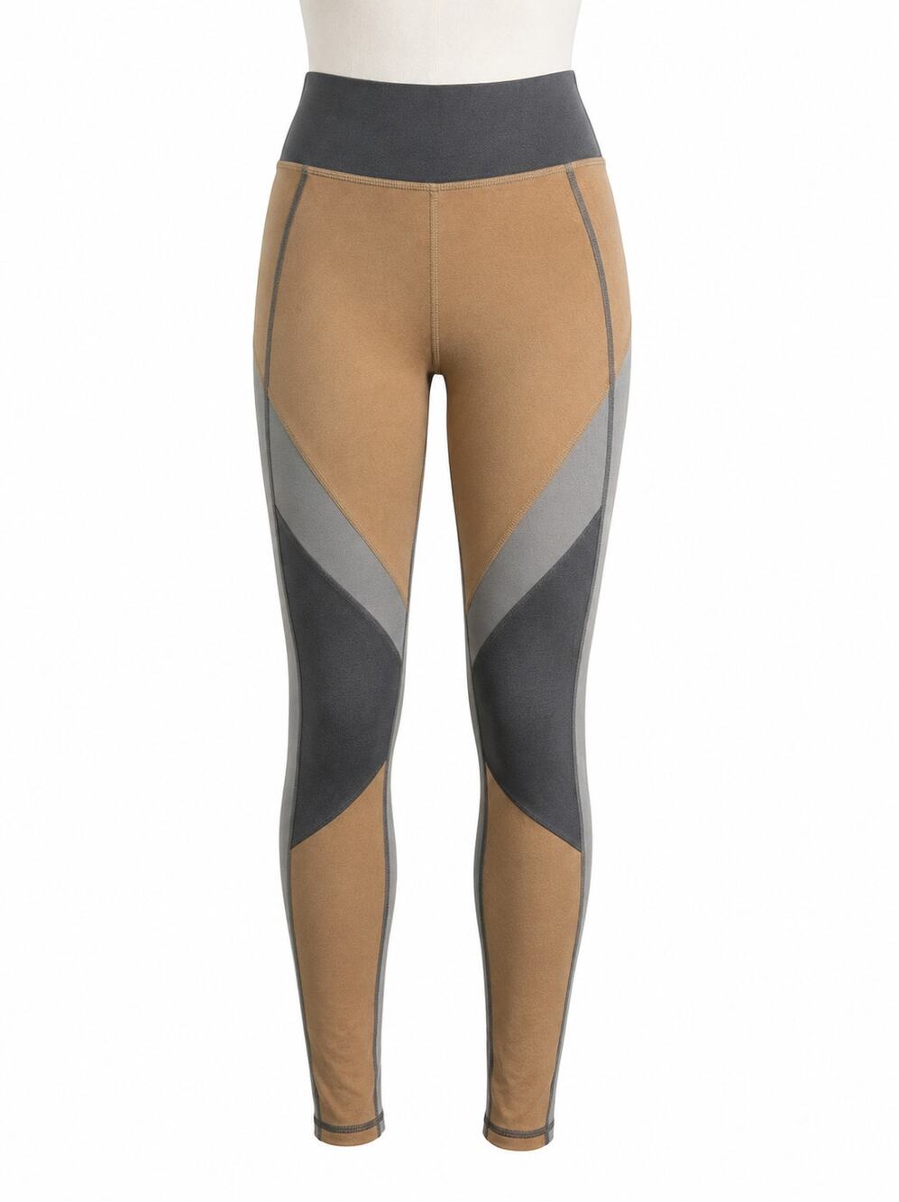 MICHI Colorblock High Rise Leggings - Tan Gray Activewear - Size S